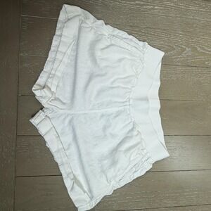 Faherty‎ Shorts Womens Medium White Terry Cotton Elastic Waist Lounge Pockets